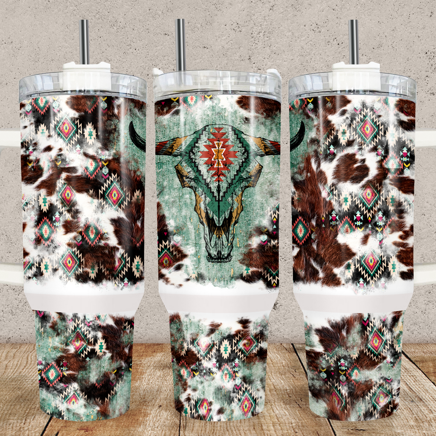 Aztec Cowhide 40oz Tumbler