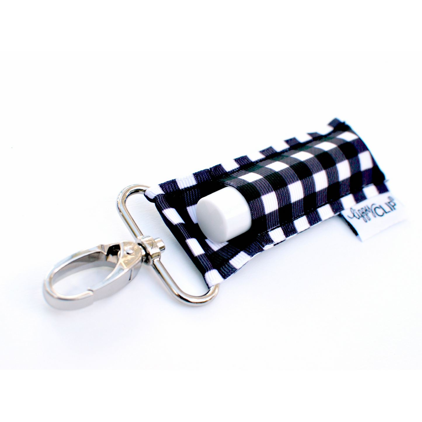 Black and White Check LippyClip® Lip Balm Holder