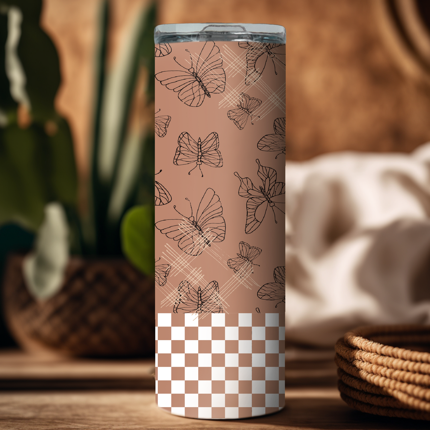 Blush Butterfly Stainless Steel Tumbler