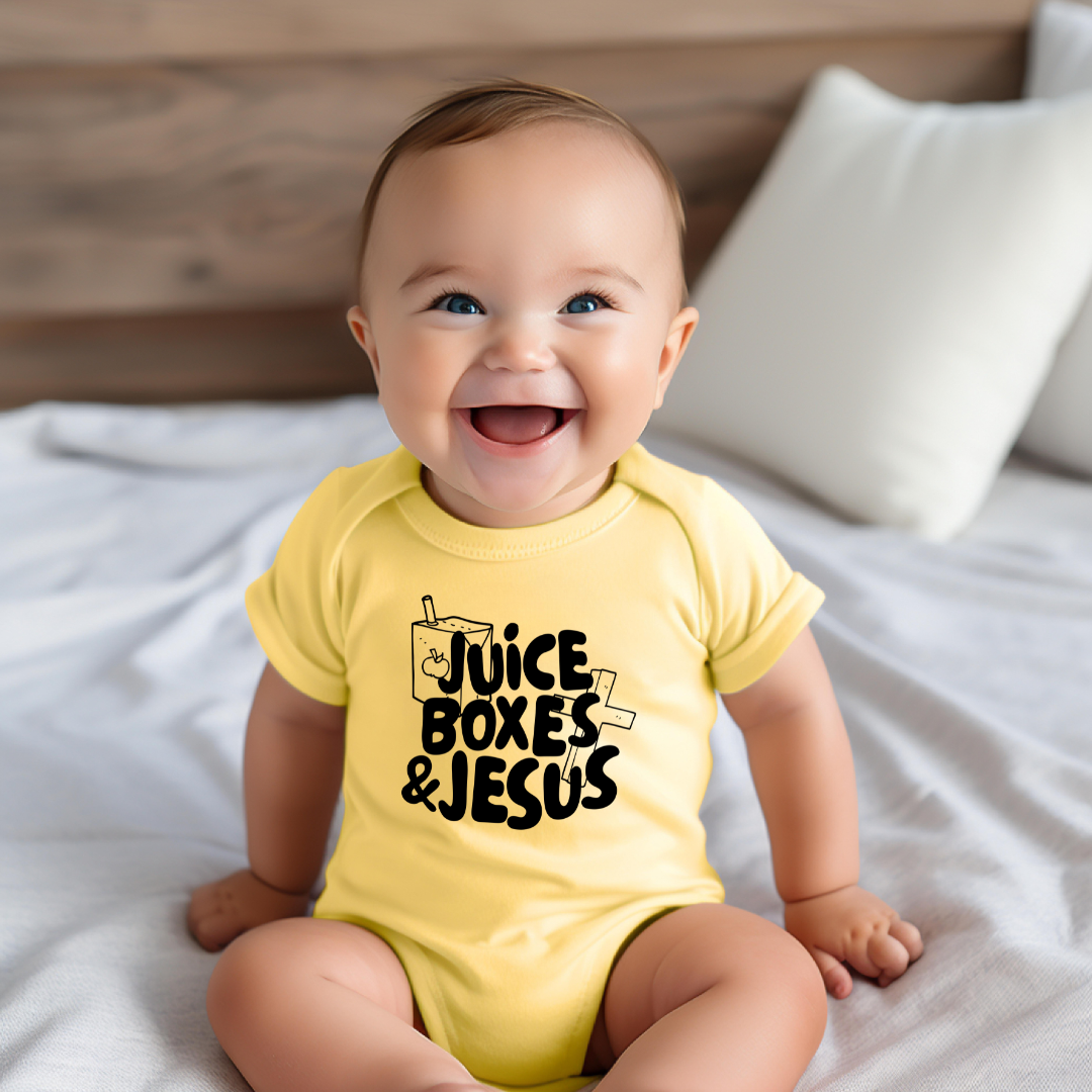 Juice Boxes & Jesus Infant Bodysuit SZ NB-24M