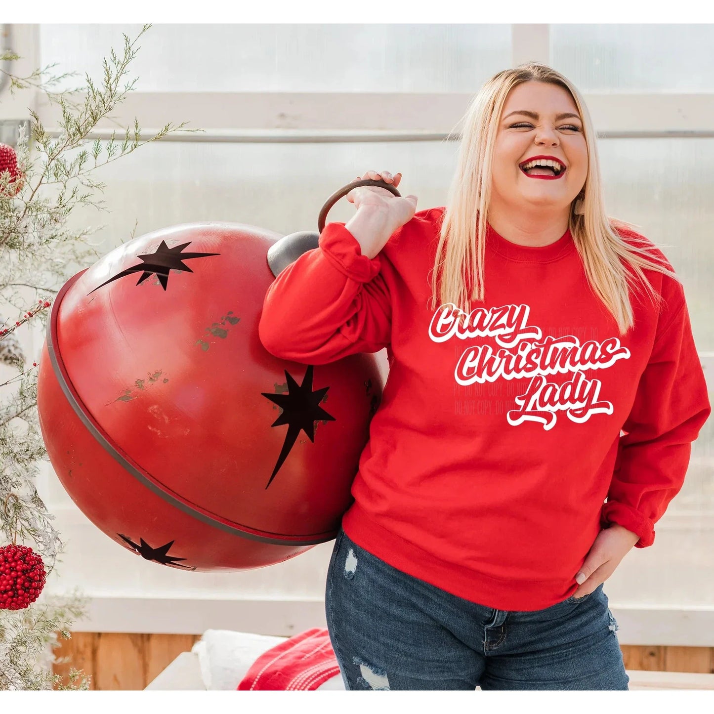 Full Size Crazy Christmas Lady~ Graphic Tee/Sweatshirt options