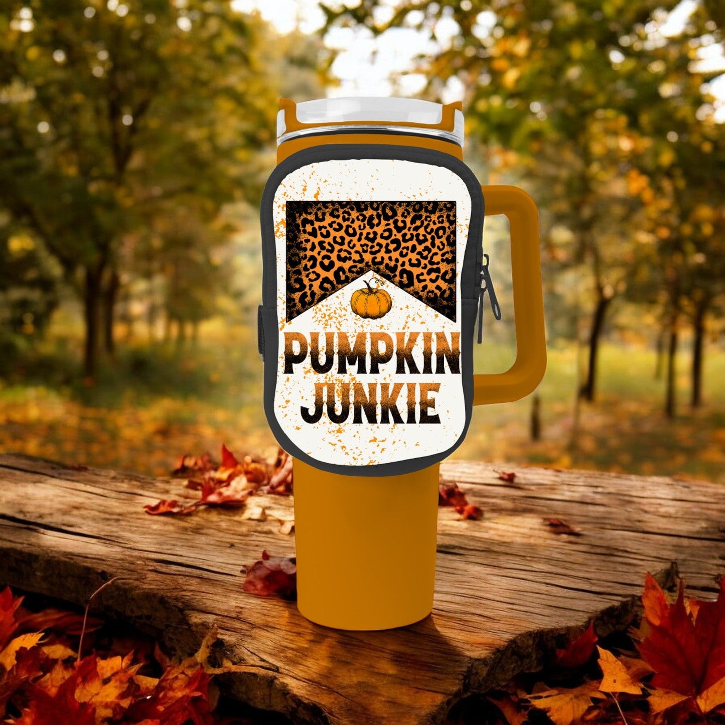 Pumpkin Junkie Zippered Pouch/Bag For 40oz Tumbler