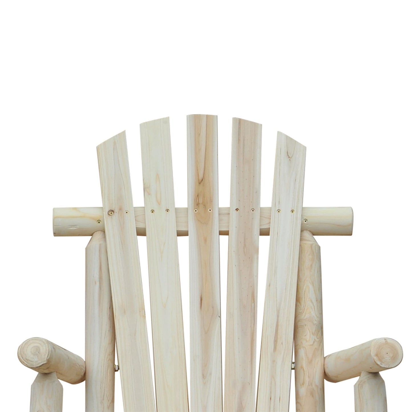 Farm House Classical Fir Wood Rocking Adirondack Chair Natural - Set of 2