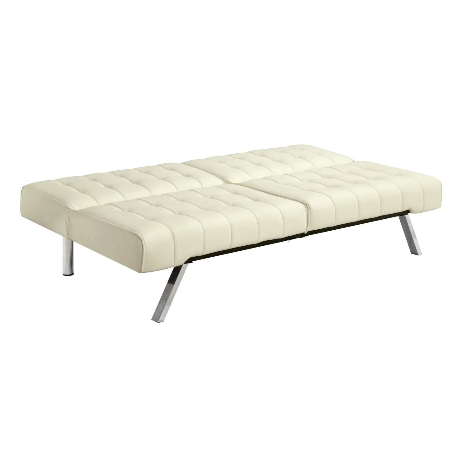 Split-back Multi-Position Futon Sofa Sleeper in Vanilla