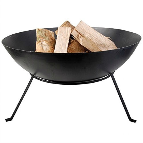 Samantha Black Cast Iron 23-inch Outdoor Fire Pit Bowl with Stand