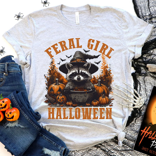 Full Size Feral Girl Halloween GRAPHIC TEE