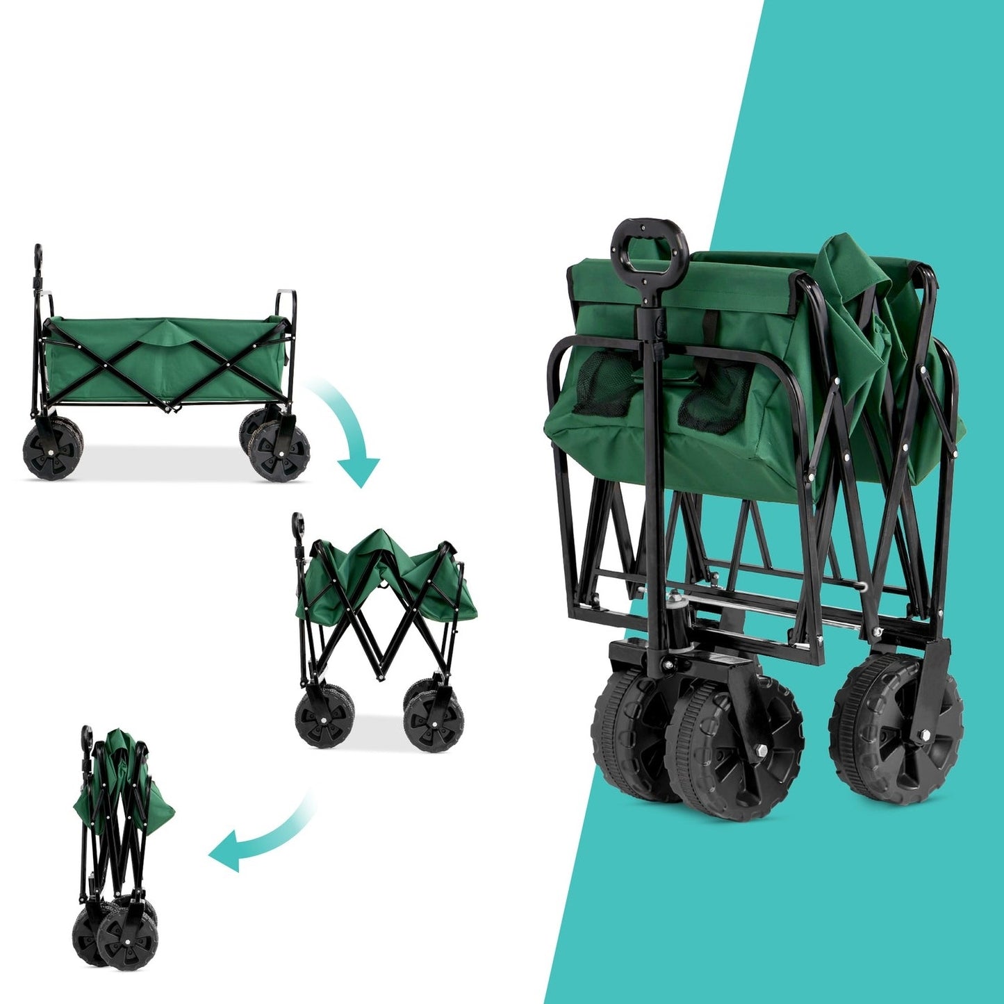 Green Heavy Duty Collapsible Multipurpose Indoor/Outdoor Utility Garden Cart