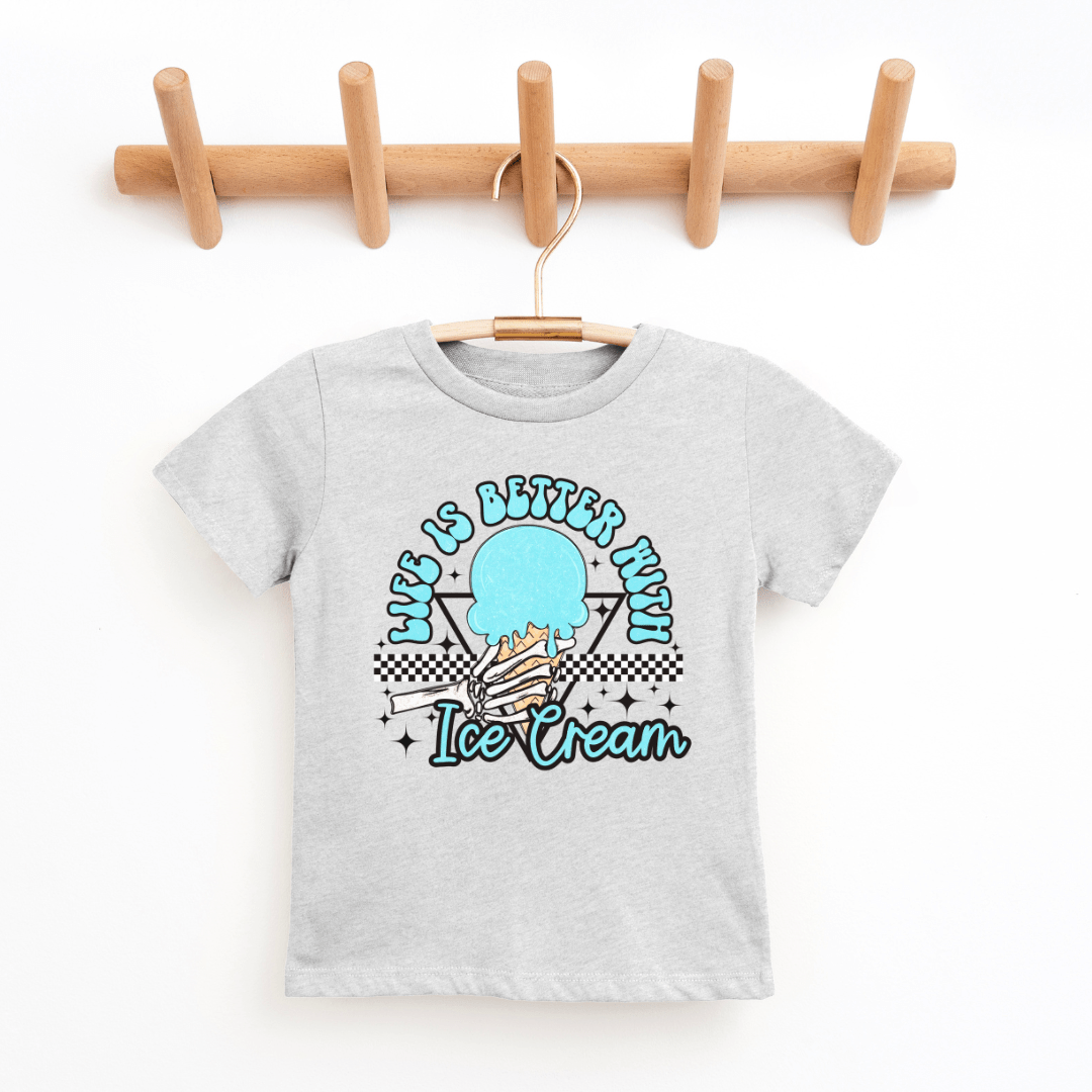 Life Is Better With Ice Cream Graphic Tee SZ 2T-YXL (18-20)