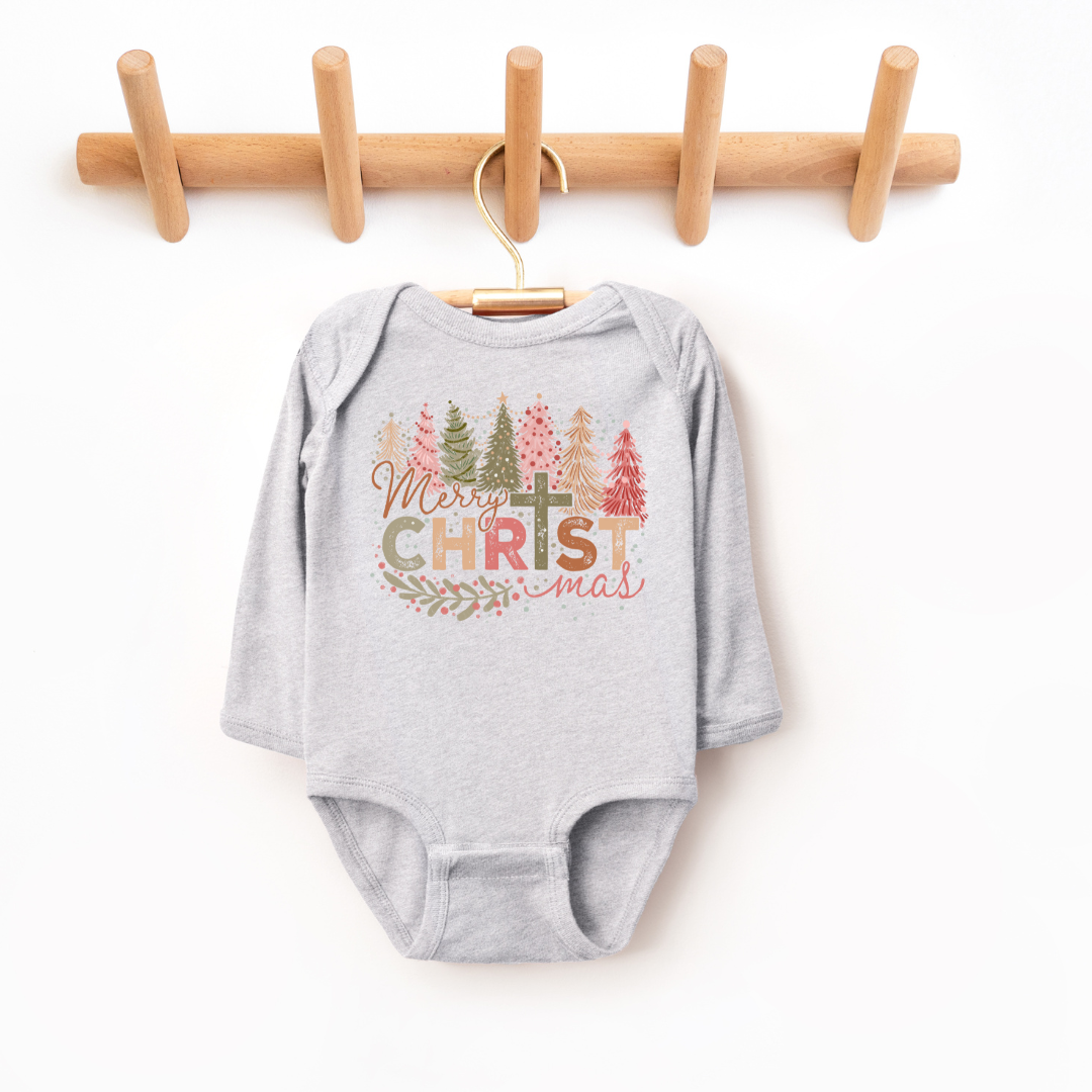 Merry Christmas Long Sleeve Infant Bodysuit SZ Newborn - 24M