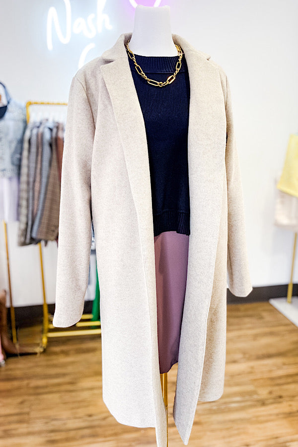 Juliette Taupe Mid-Length Coat