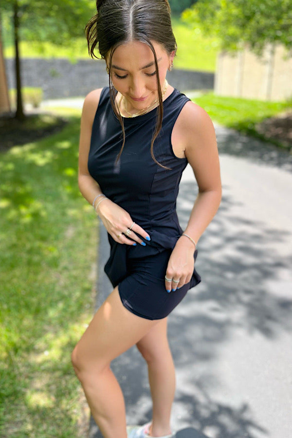 Black Tennis Tank Mini Dress