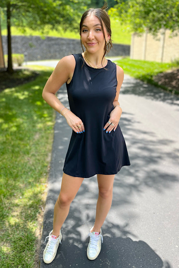 Black Tennis Tank Mini Dress