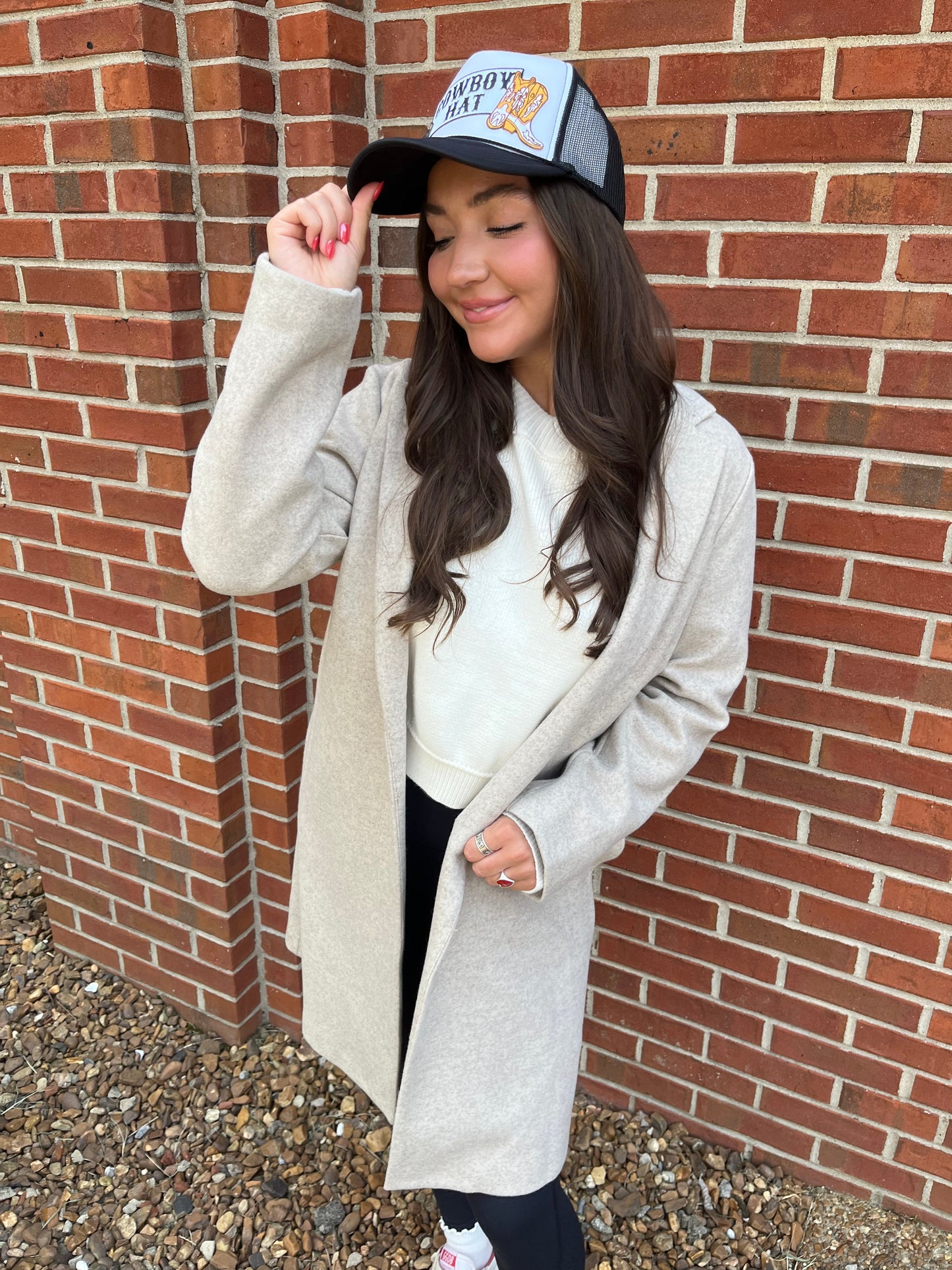 Juliette Taupe Mid-Length Coat