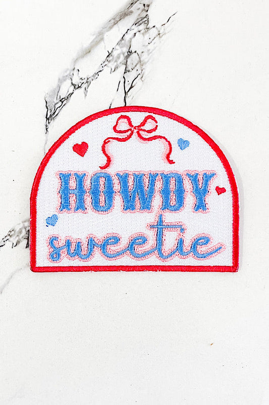 Howdy Sweetie Bow Embroidered Patch