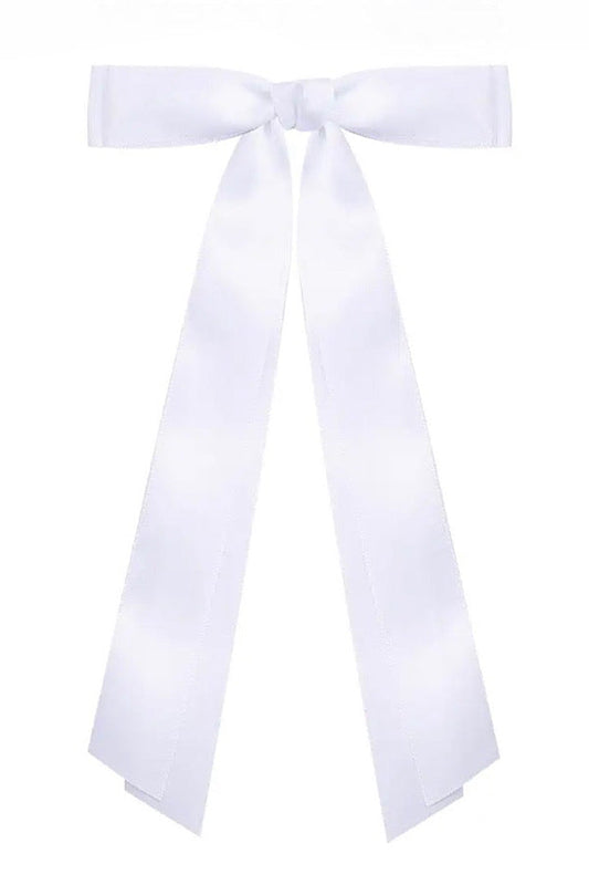 Take a Bow White Satin Hair Bow