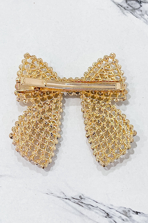 Pearl Bow Hair Barrette