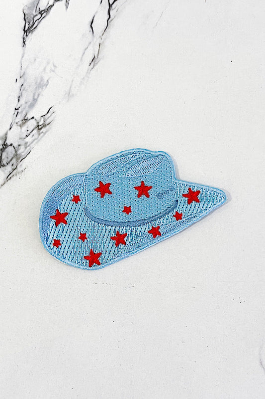 Red Star Cowboy Hat Embroidered Patch