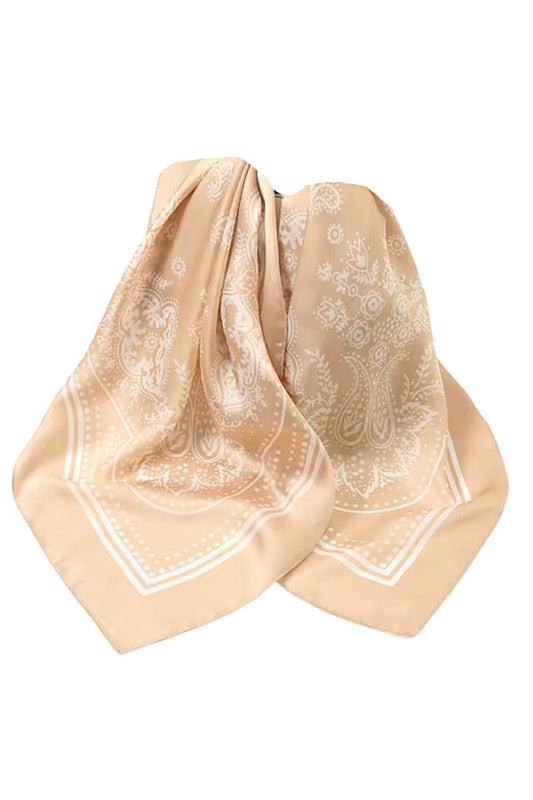 Khaki Satin Bandana Scarf