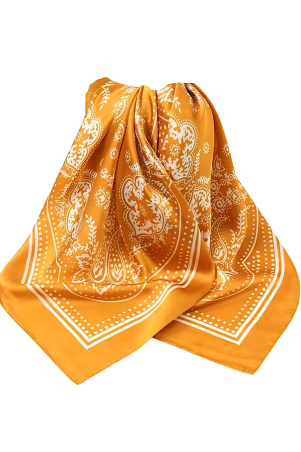 Yellow Satin Bandana Scarf