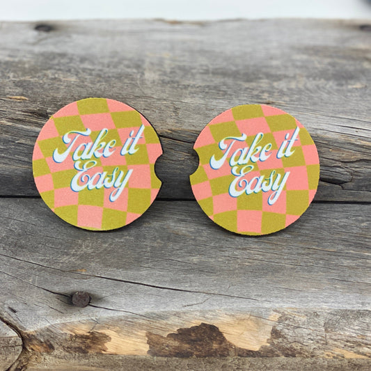 Take It Easy Car Coasters