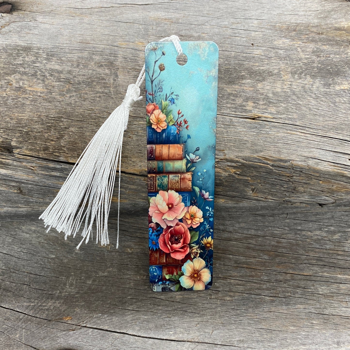 Multi-Color Floral Book Stack Bookmark