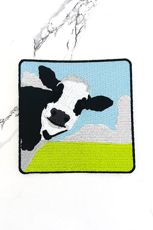 Cow Says Hello Embroidered Patch