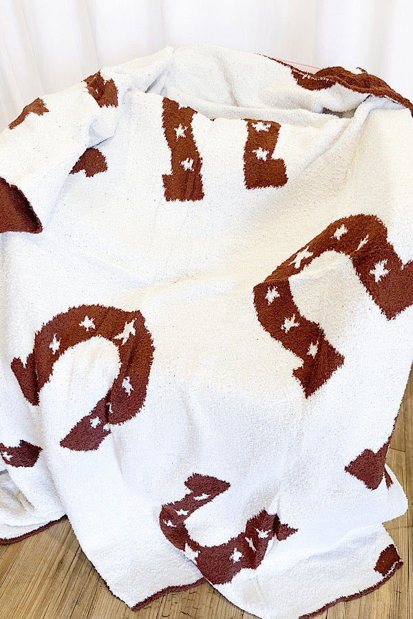 Brown Horseshoe Luxury Blanket