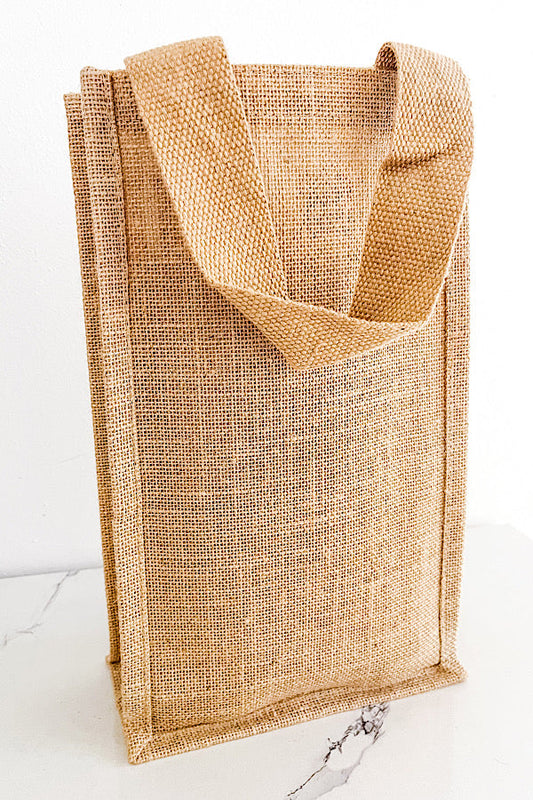 Jute 2 Bottle Wine Bag