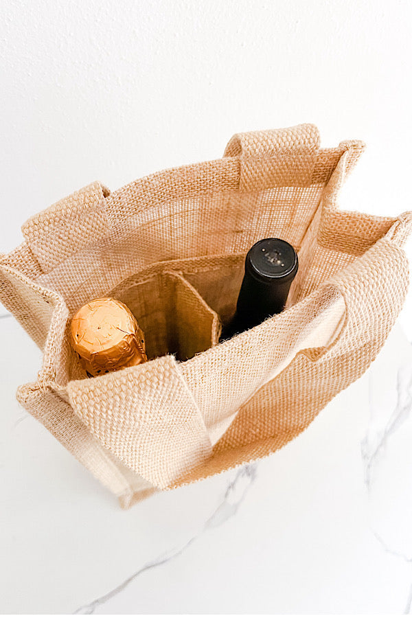 Jute 2 Bottle Wine Bag