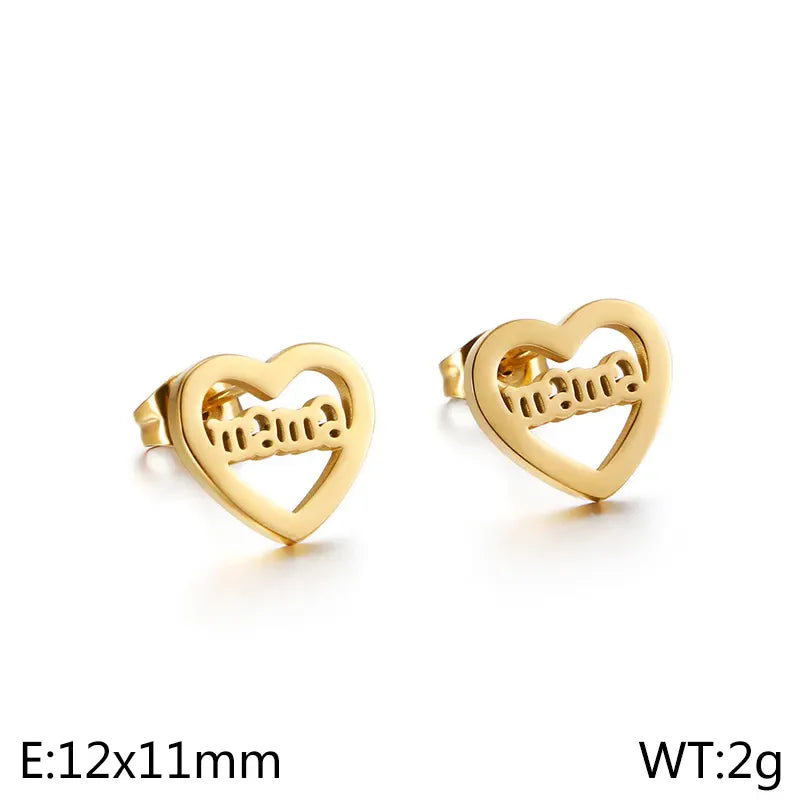 Mama Heart Stud Earrings (Pre-Order)