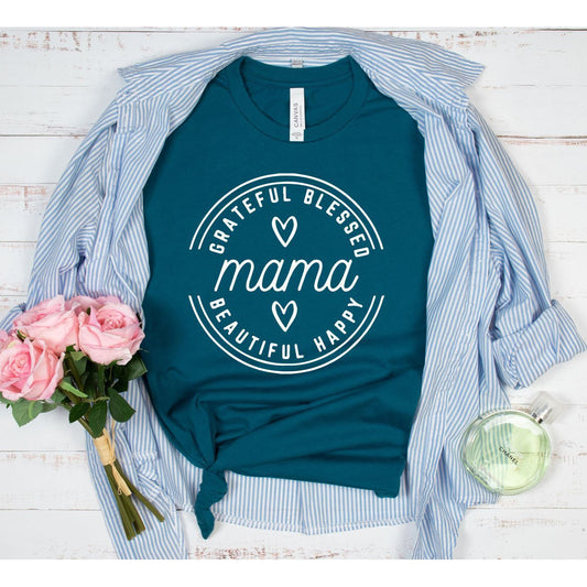 FULL SIZE Grateful Blessed Mama graphic tee