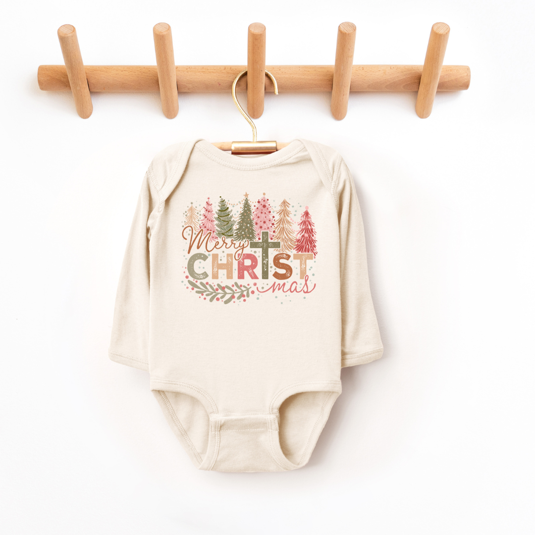 Merry Christmas Long Sleeve Infant Bodysuit SZ Newborn - 24M