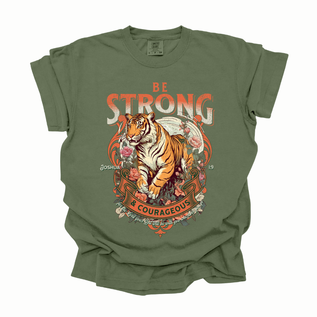 Full Size Be Strong And Courageous Graphic Tee