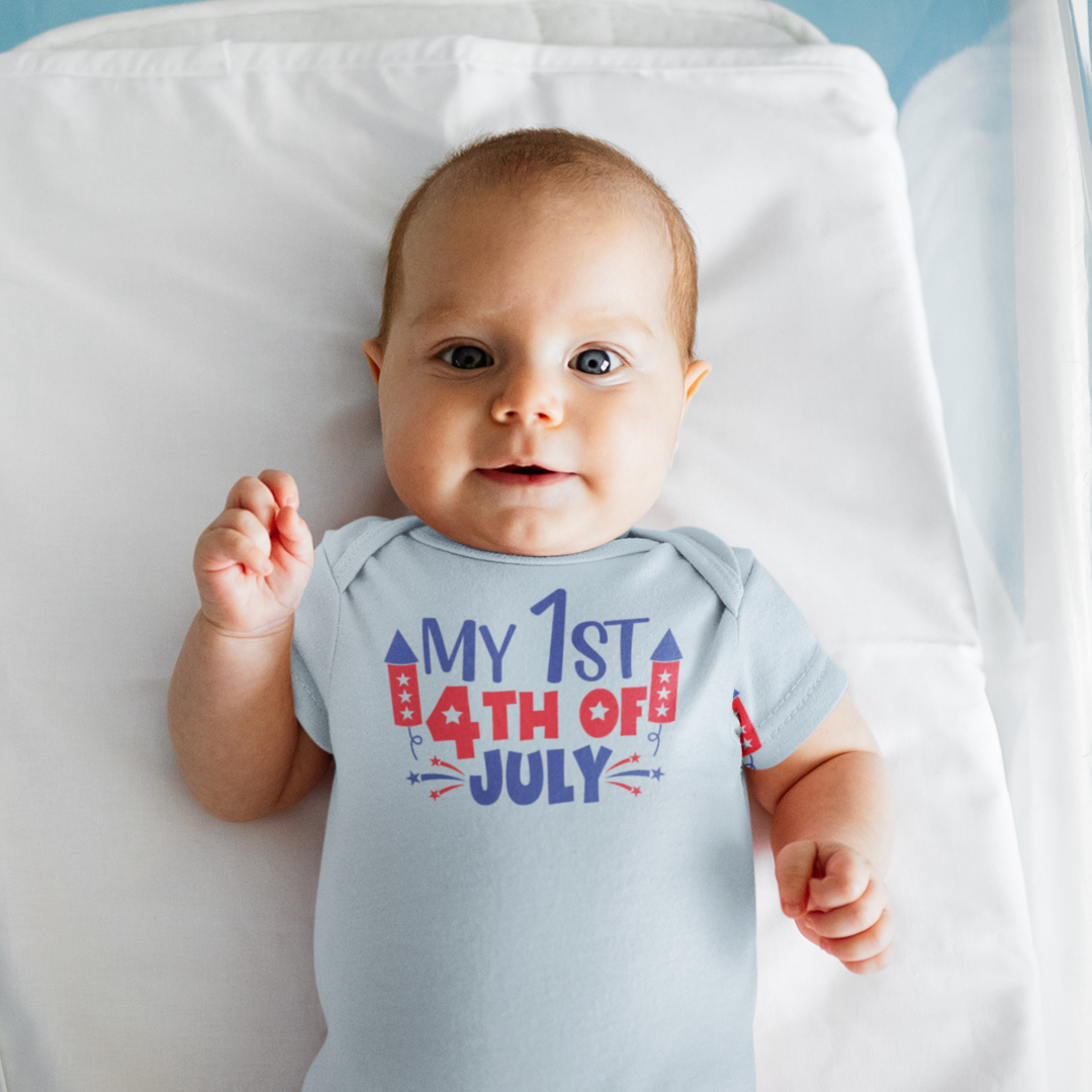 My First 4th of July Infant Bodysuit SZ NB-24M