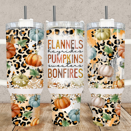 Fannel Pumpkin Bonfire 40oz Tumbler