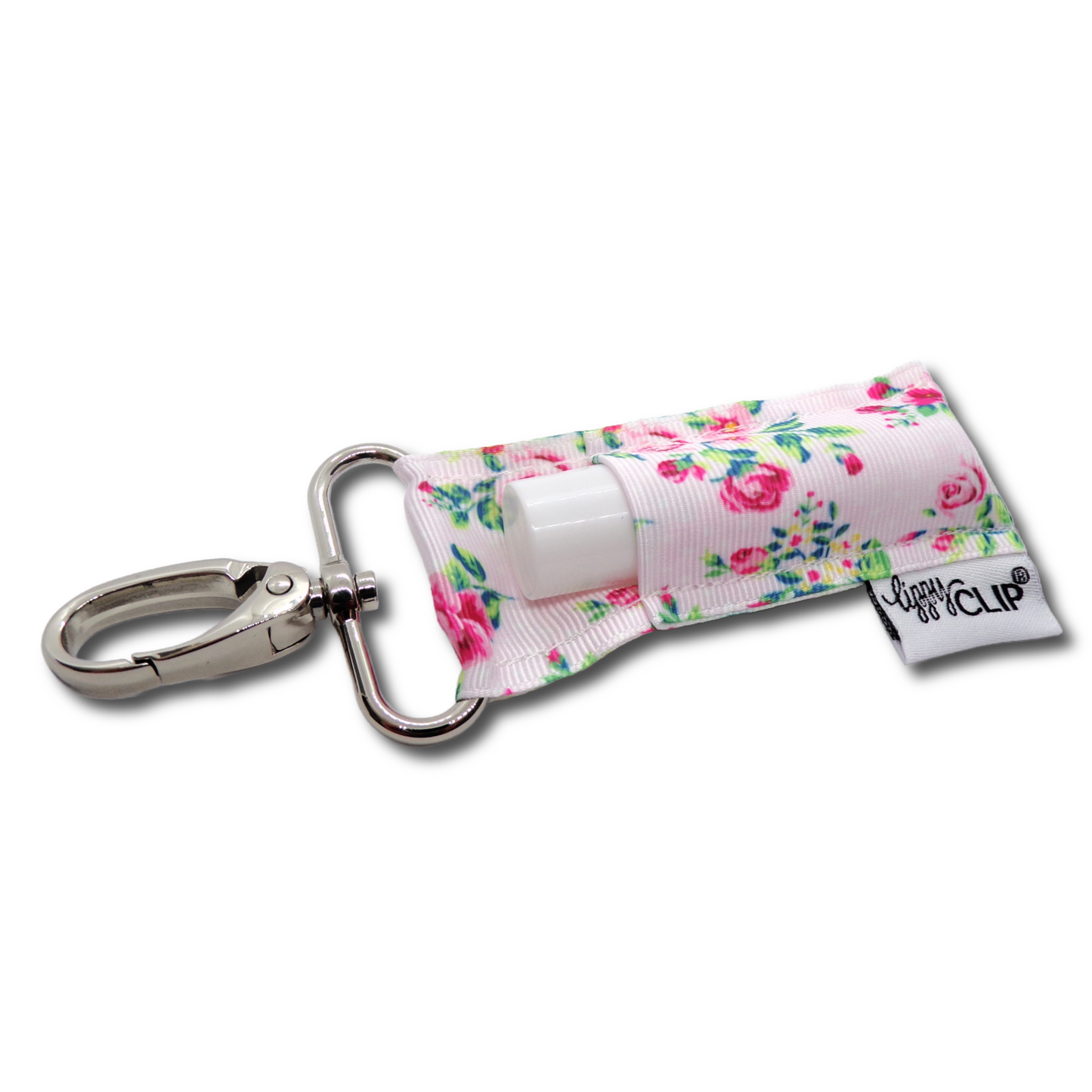 Pale Pink Floral LippyClip® Lip Balm Holder