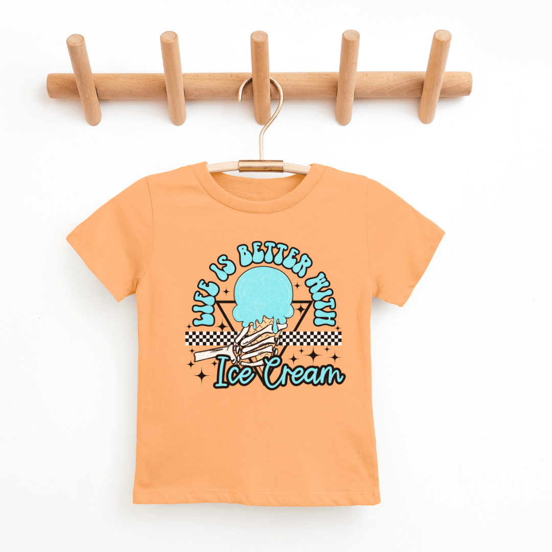 Life Is Better With Ice Cream Graphic Tee SZ 2T-YXL (18-20)