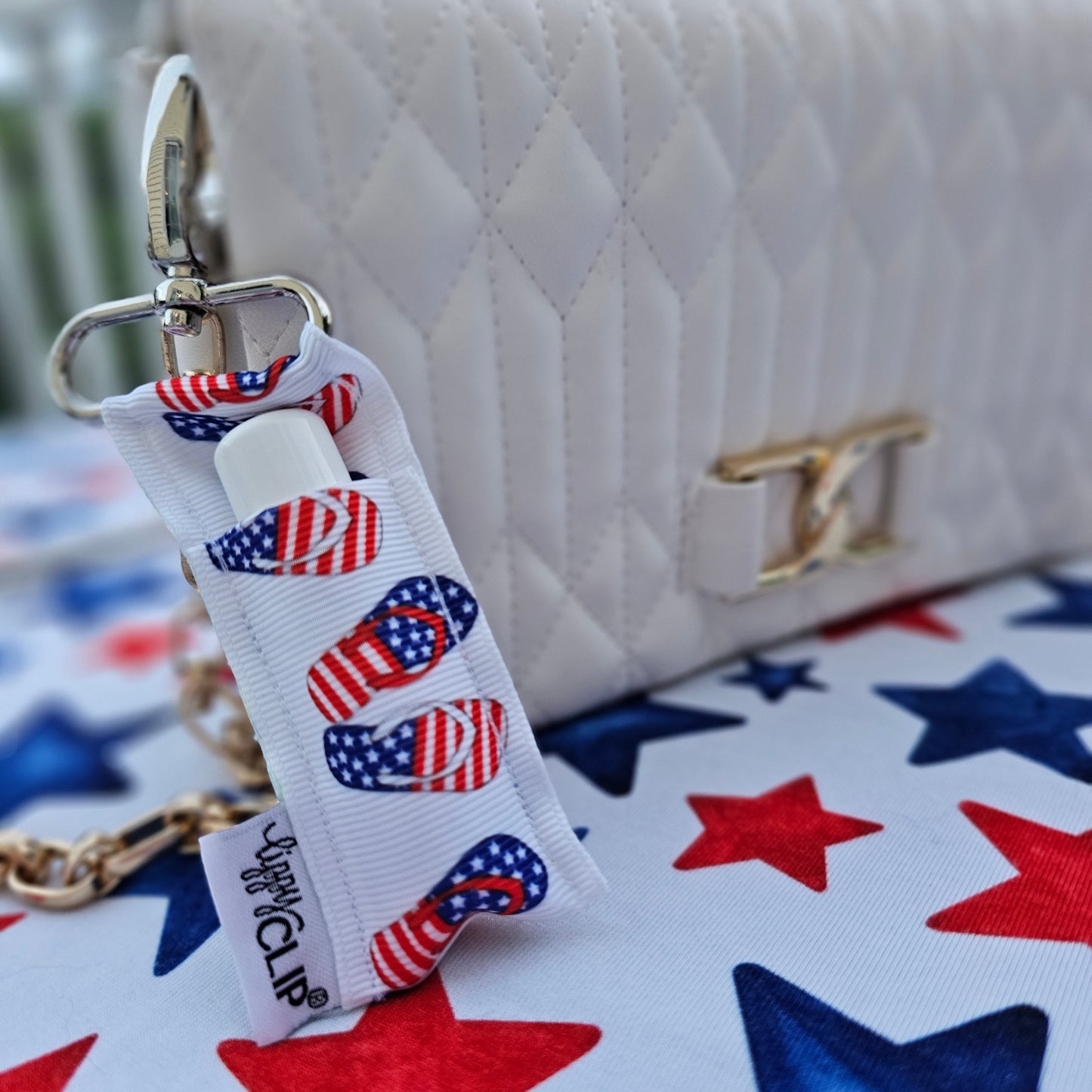 Patriotic Flip Flops LippyClip® Lip Balm Holder