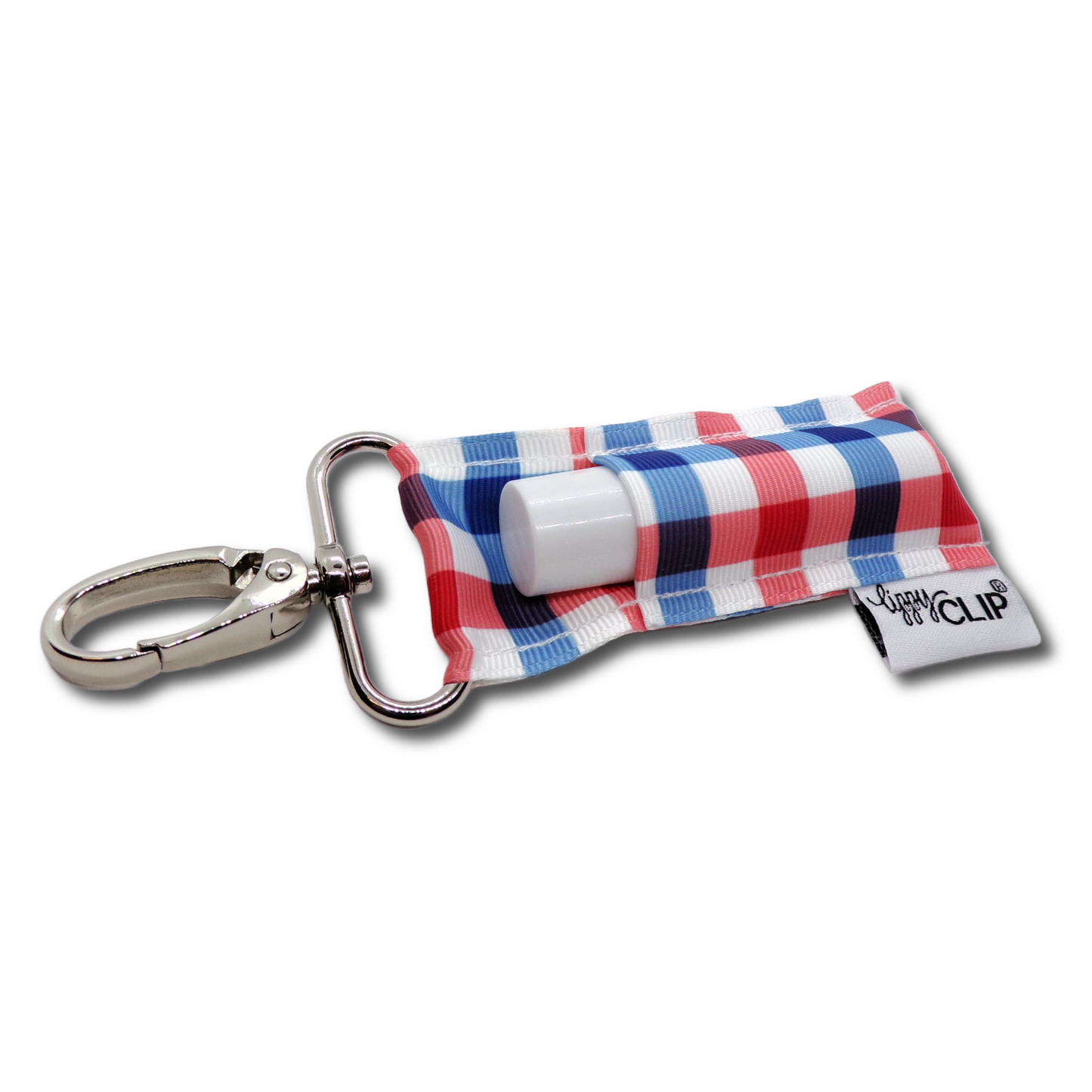 Patriotic Plaid LippyClip® Lip Balm Holder