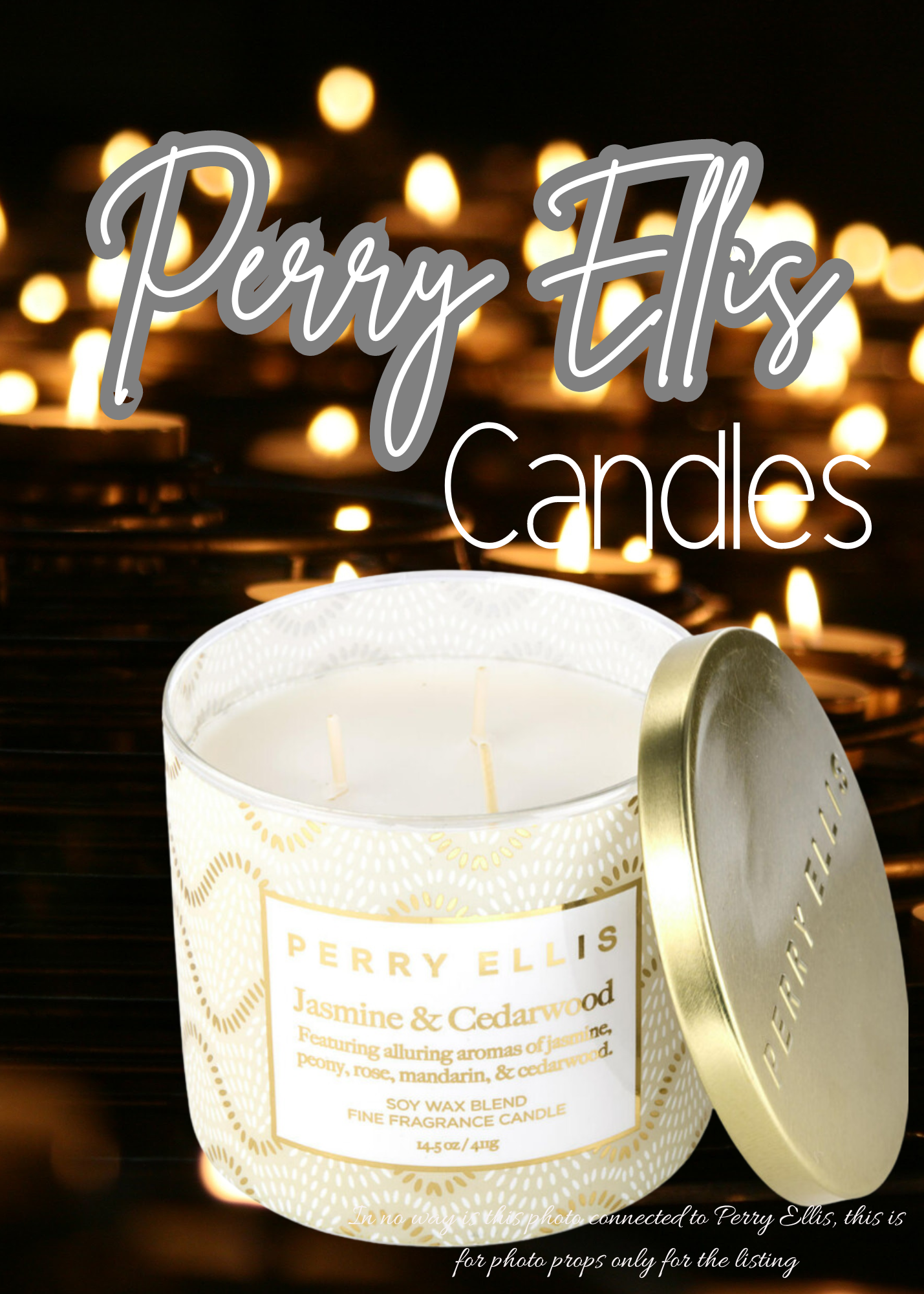 Perry Ellis Jasmine & Cedarwood Scented Candle 14.5 oz by Perry Ellis ❤️