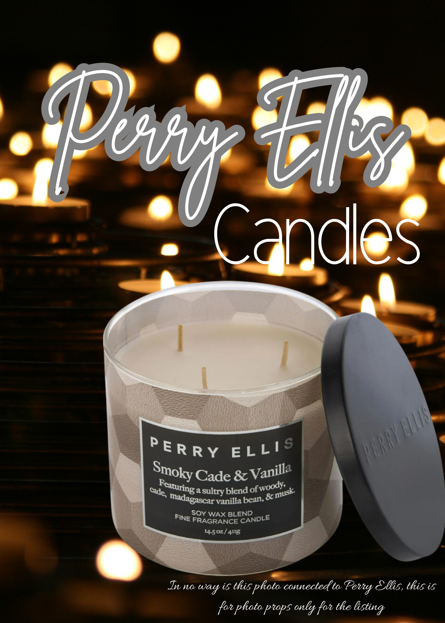 Perry Ellis Smoky Cade & Vanilla Scented Candle 14.5 oz by Perry Ellis ❤️