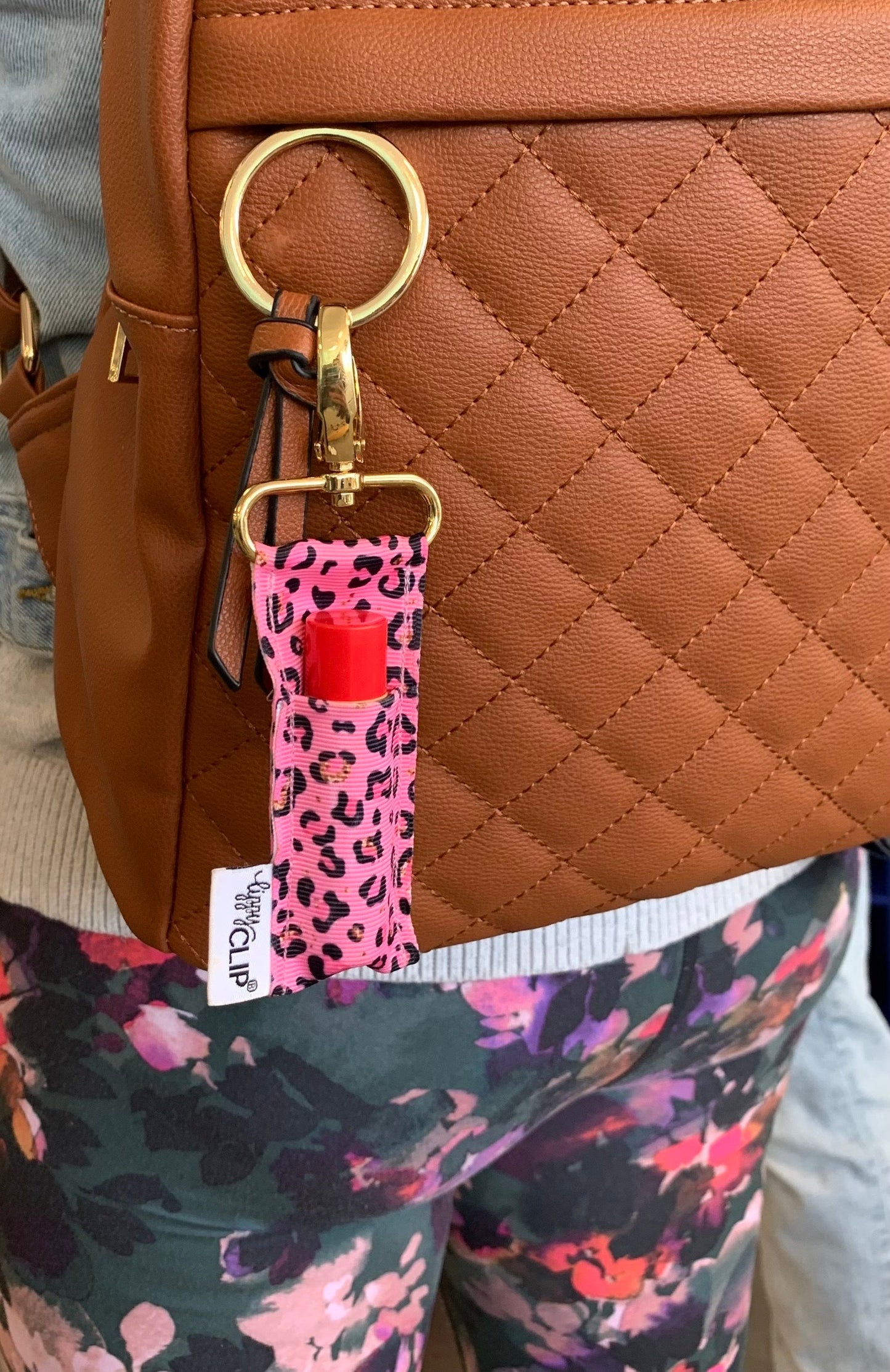 Pink Leopard LippyClip® Lip Balm Holder