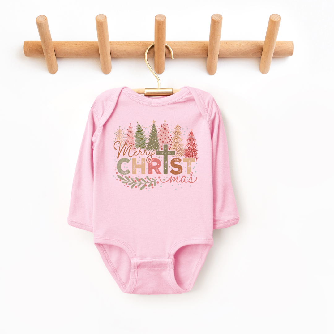 Merry Christmas Long Sleeve Infant Bodysuit SZ Newborn - 24M