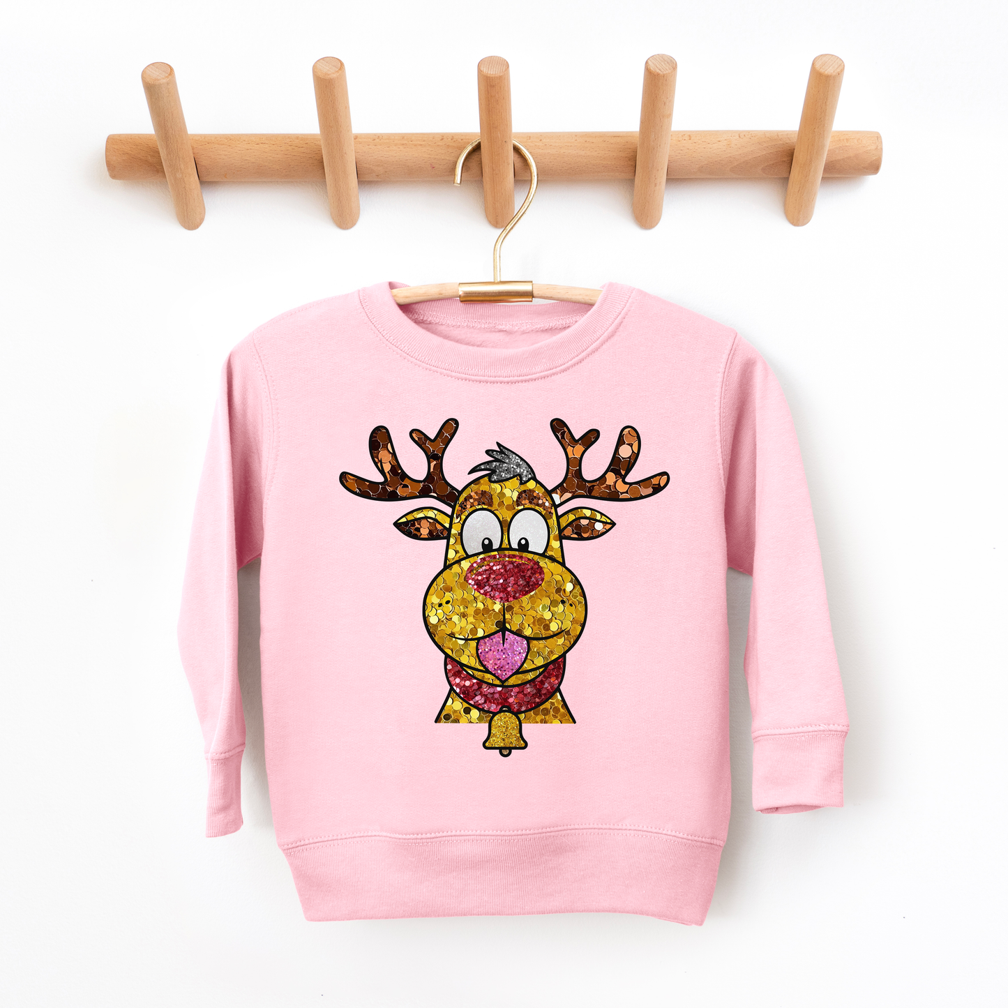 Glitter Reindeer Youth & Toddler Sweatshirt SZ 2T-YXL