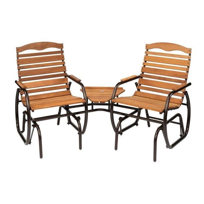 Modern Farm Home 3 Piece Glider Chairs Set with Side Table