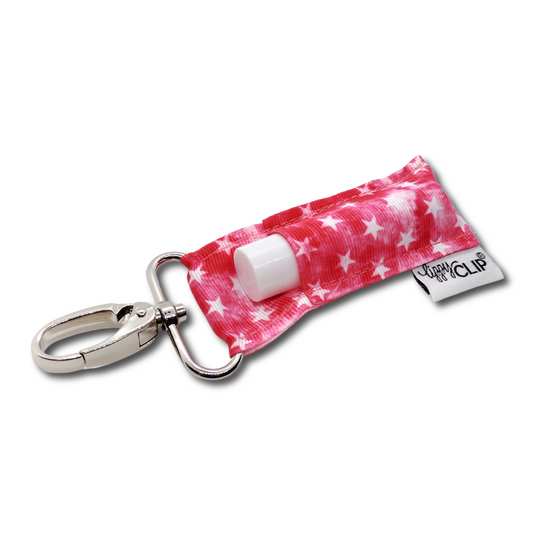 Red Denim Stars LippyClip® Lip Balm Holder