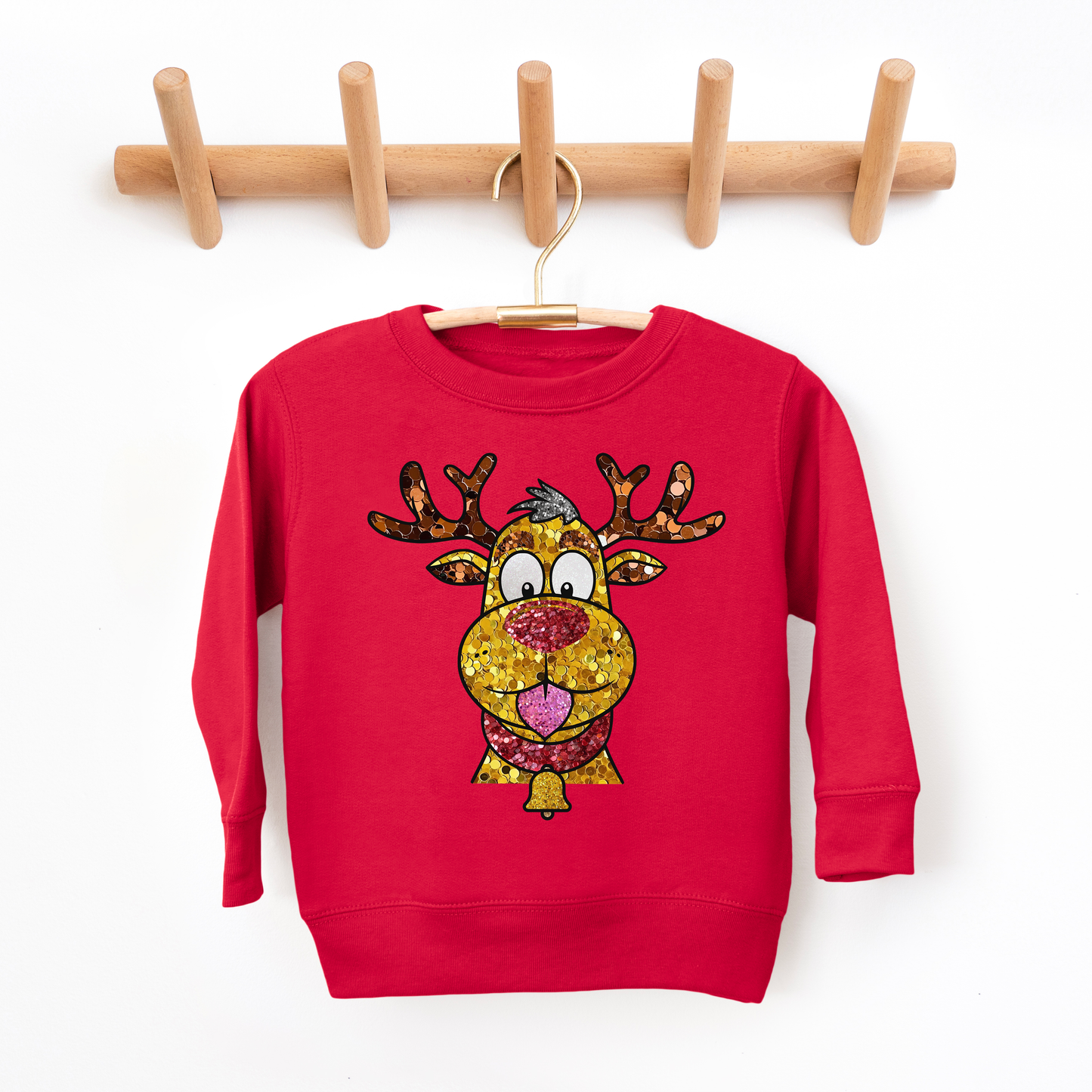 Glitter Reindeer Youth & Toddler Sweatshirt SZ 2T-YXL