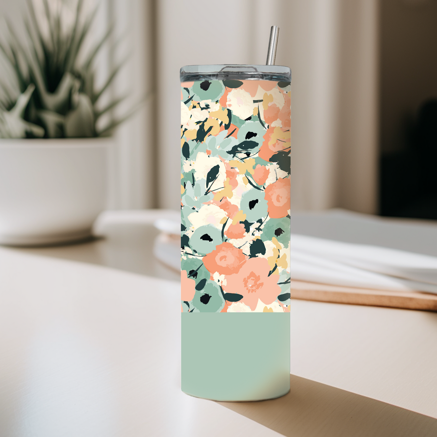 Romancing Spring Floral Print Stainless Steel Tumbler