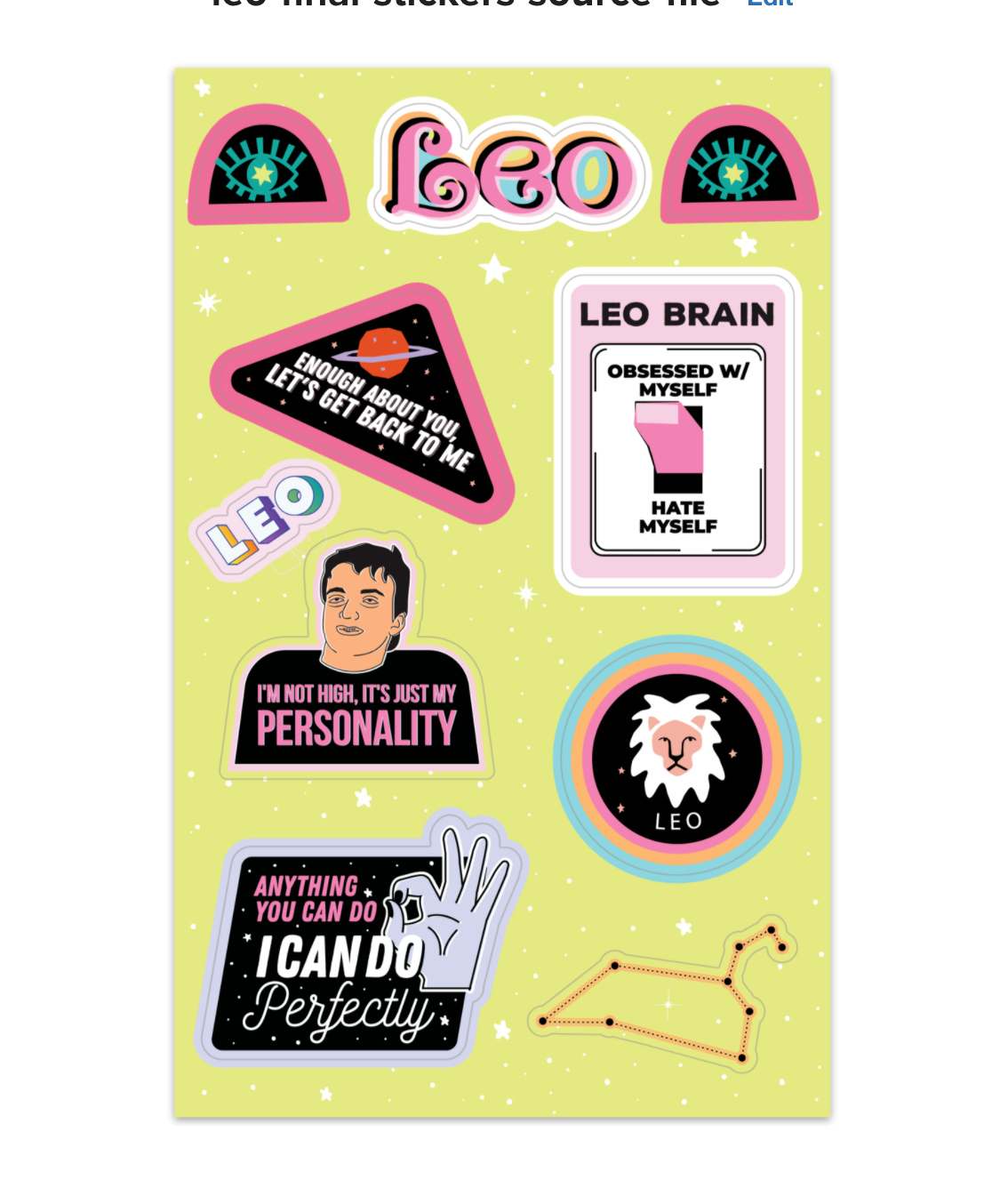 Leo Astrological Sticker Sheet