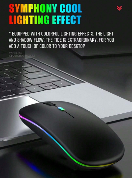 Wireless Rechargeable Dual Mode USB Connected Illuminated Silent Mouse